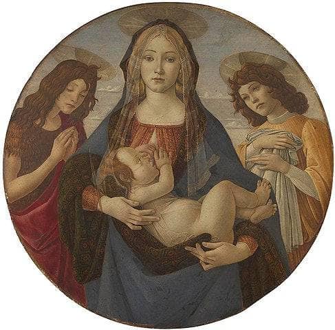 The Virgin and Child with Saint John and an Angel by Sandro Botticelli — Oil Painting Reproduction
