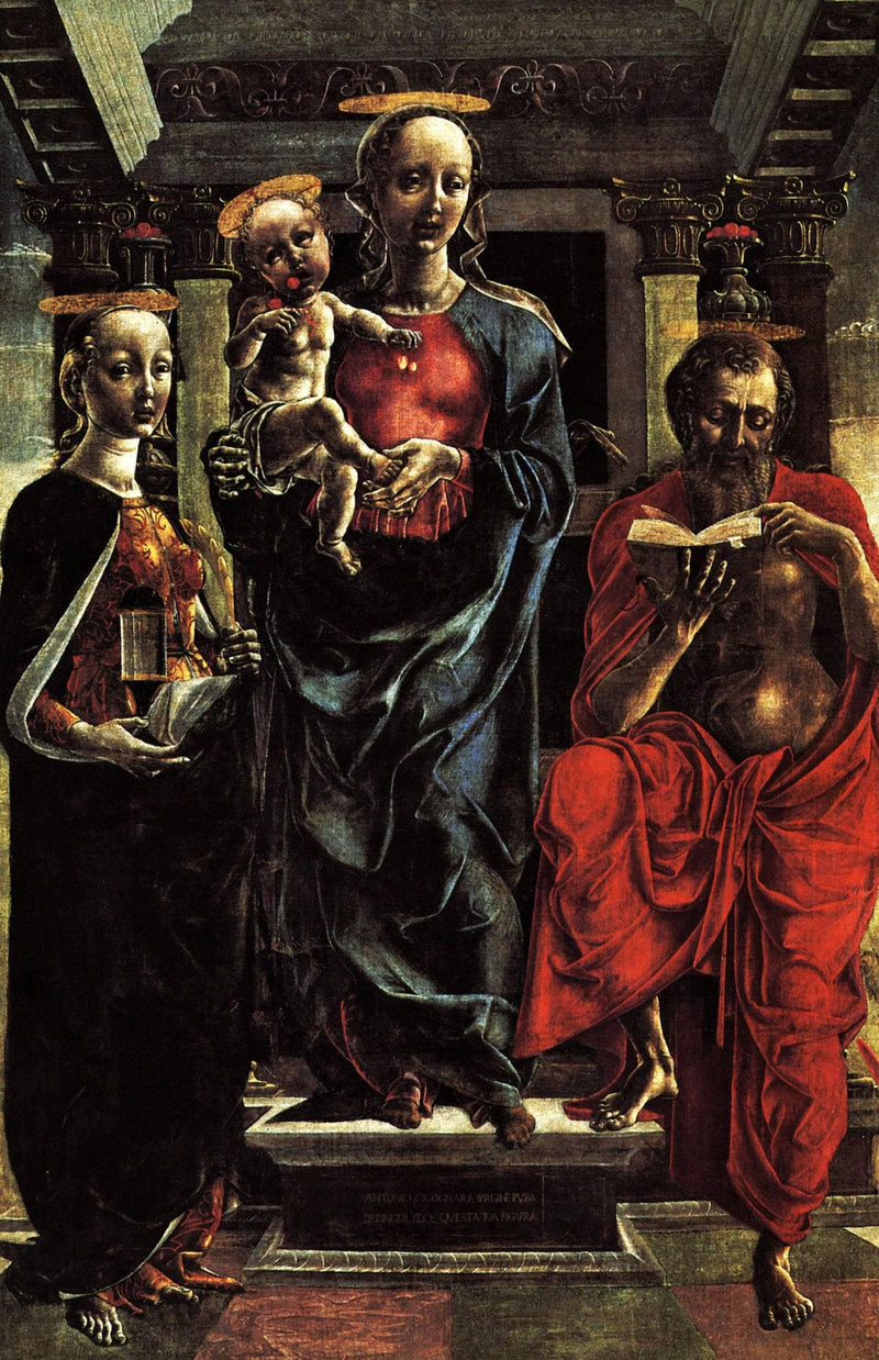 The Virgin and Child with Saints Jerome by Andrea Mantegna — Oil Painting Reproduction