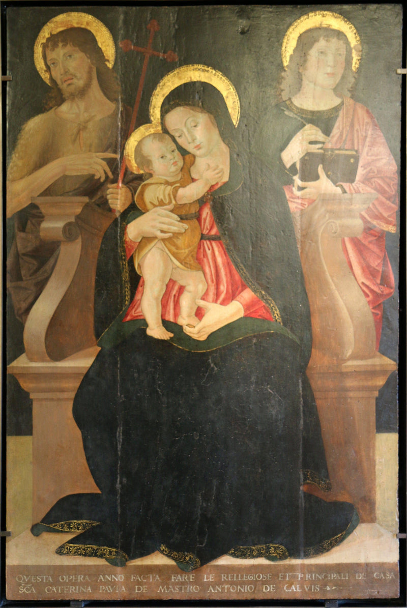 The Virgin and Child with St John the Baptist and St John the Evangelist by Antoniazzo Romano — Oil Painting Reproduction