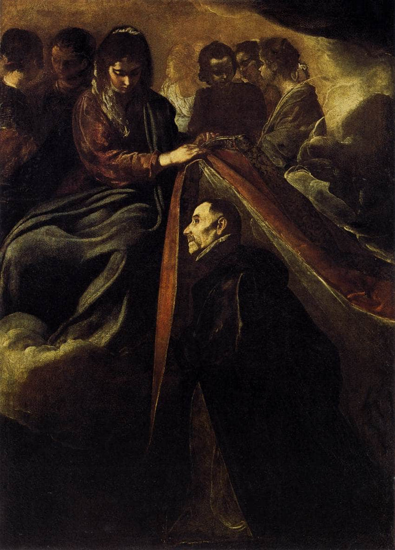 The Virgin appearing to St Ildephonsus and giving him a robe by Diego Velazquez — Oil Painting Reproduction