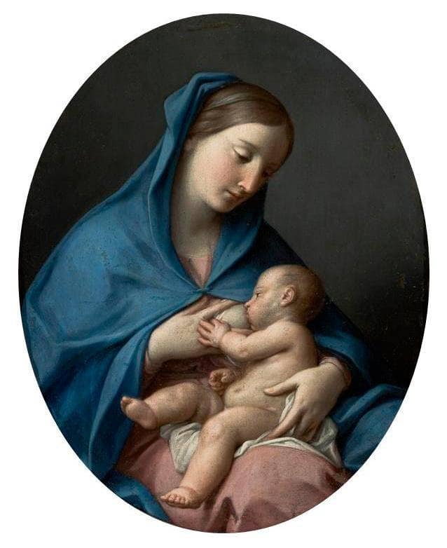 The Virgin Nursing the Child by Pompeo Batoni — Oil Painting Reproduction
