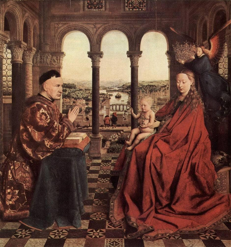 The Virgin of the Chancellor Rolin by Jan van Eyck — Oil Painting Reproduction
