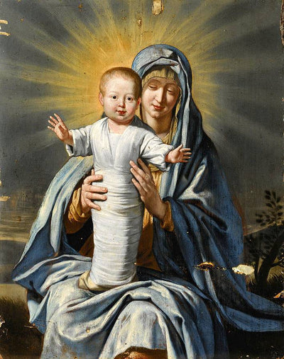 The Virgin with the Swaddled Child in dining room