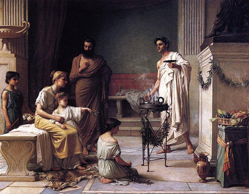 The Visit of a Sick Child to the Temple of Aesculapius by John William Waterhouse — Oil Painting Reproduction