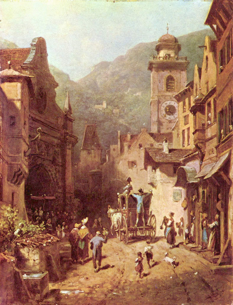 The visit of the father by Carl Spitzweg — Oil Painting Reproduction