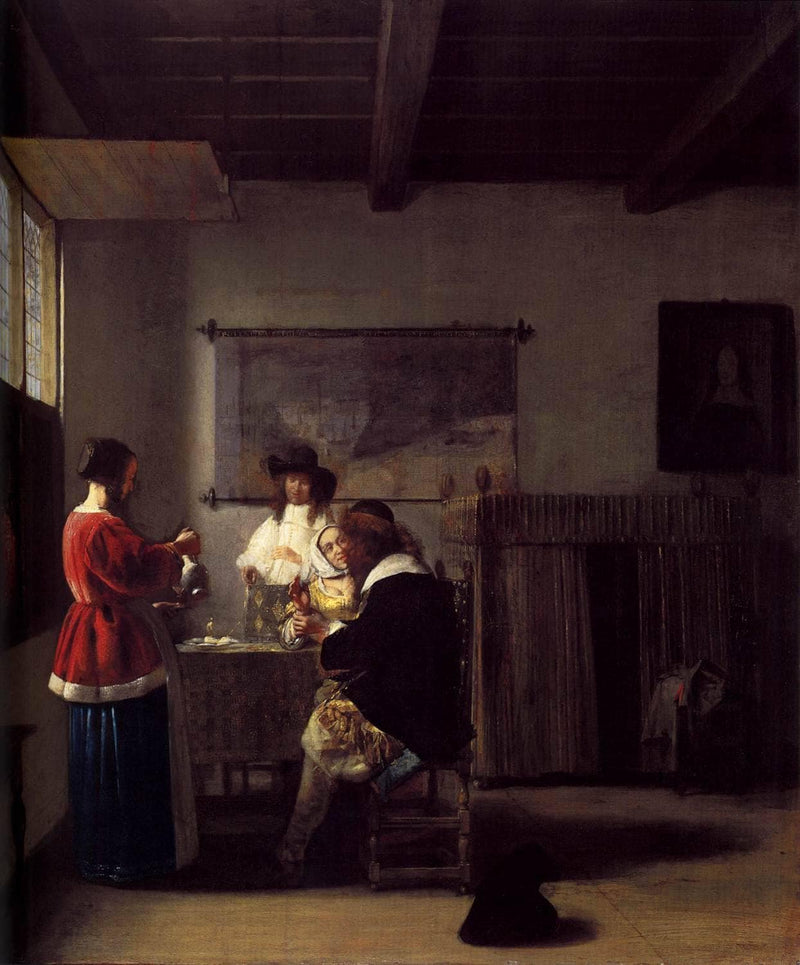 The Visit by Pieter de Hooch — Oil Painting Reproduction
