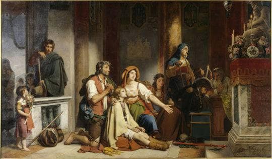 The Vow to the Virgin Mary by Jean Victor Schnetz — Oil Painting Reproduction