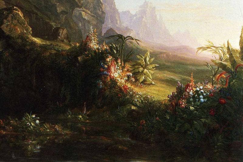 The Voyage of Life: Childhood (detail) by Thomas Cole — Oil Painting Reproduction