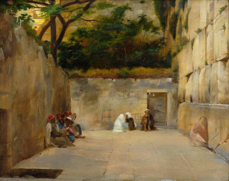 The Wailing Wall, Jerusalem by Théodore Ralli — Oil Painting Reproduction