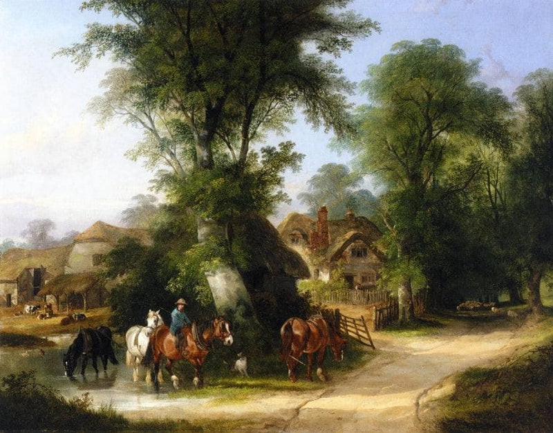 The Watering Place by William Shayer — Oil Painting Reproduction