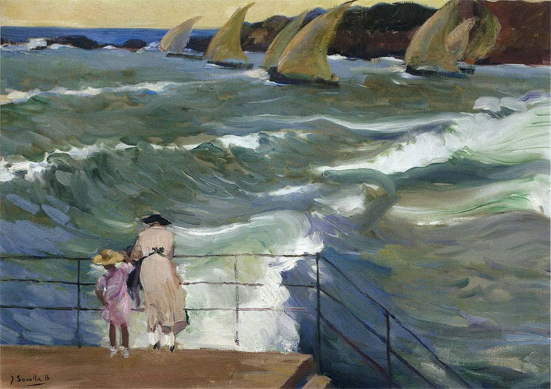 The Waves at San Sebastian by Joaquín Sorolla — Oil Painting Reproduction