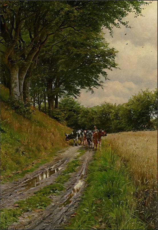The Way Home by Peder Mørk Mønsted — Oil Painting Reproduction
