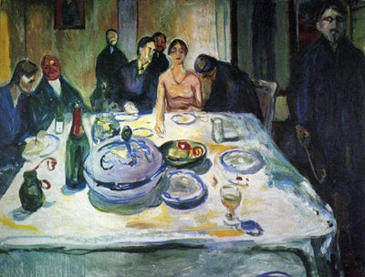 The Wedding of the Bohemian, Munch Seated on the Far Left in living room