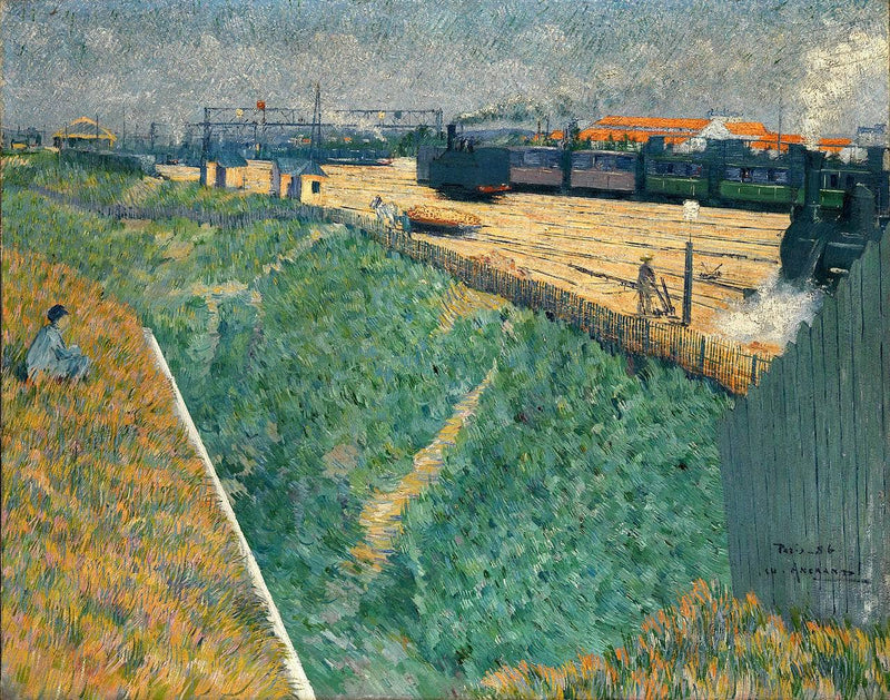 The Western Railway at its Exit from Paris by Charles Angrand — Oil Painting Reproduction