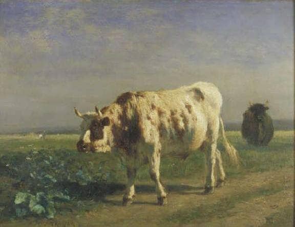 The white bull by Constant Troyon — Oil Painting Reproduction