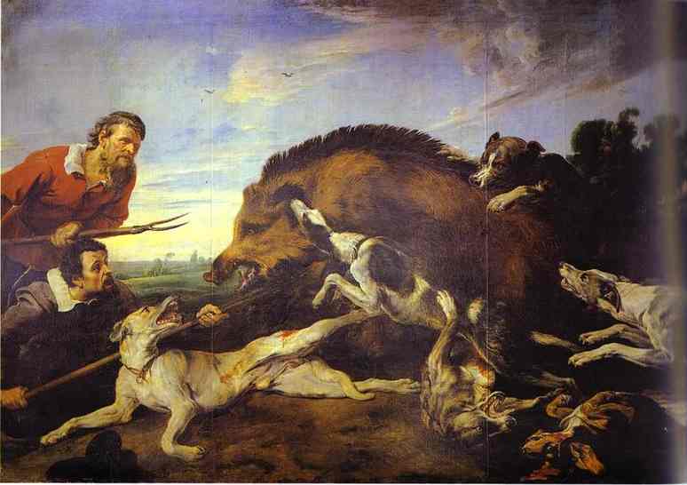 The Wild Boar Hunt by Frans Snyders — Oil Painting Reproduction