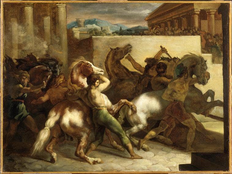 The Wild Horse Race at Rome by Théodore Géricault — Oil Painting Reproduction