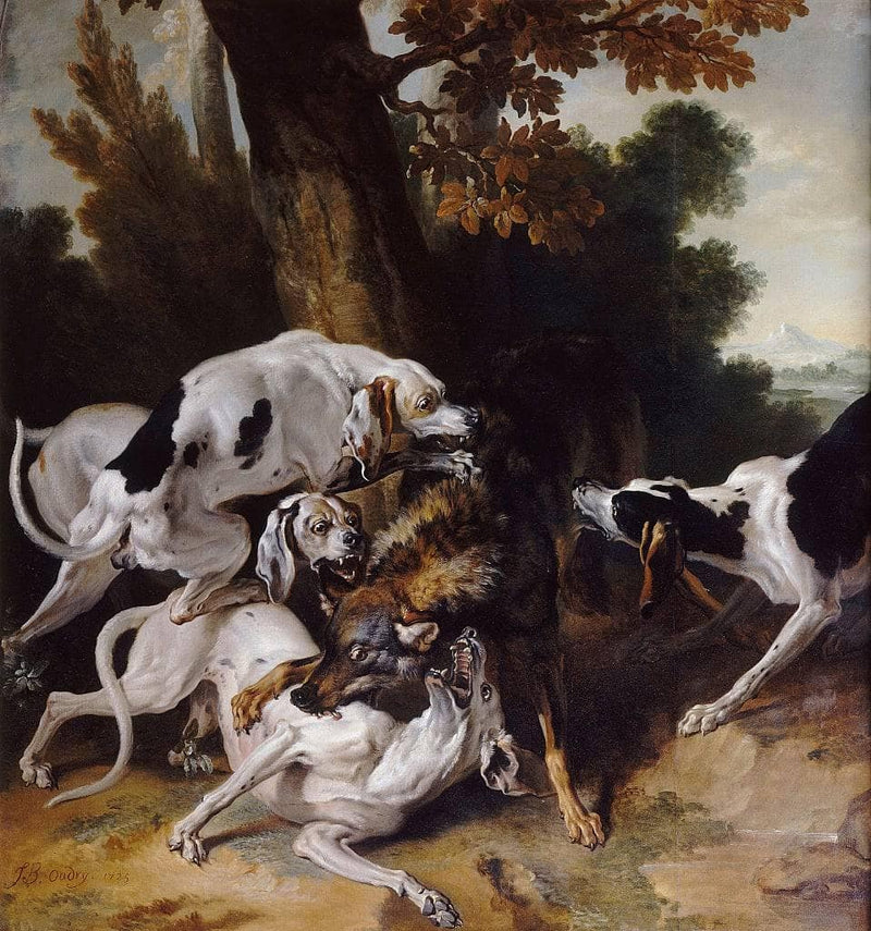 The Wolf Hunt by Jean-Baptiste Oudry — Oil Painting Reproduction