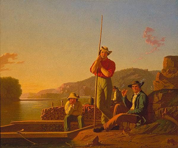 The Wood-boat by George Caleb Bingham — Oil Painting Reproduction