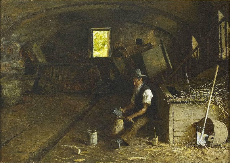 The woodcutter by Angelo Morbelli — Oil Painting Reproduction