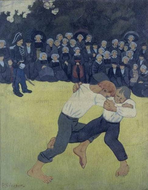 The Wrestling Bretons by Paul Serusier — Oil Painting Reproduction