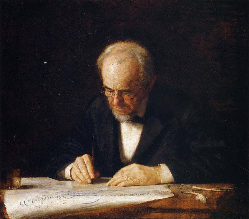 The Writing Master (Benjamin Eakins) by Thomas Eakins — Oil Painting Reproduction