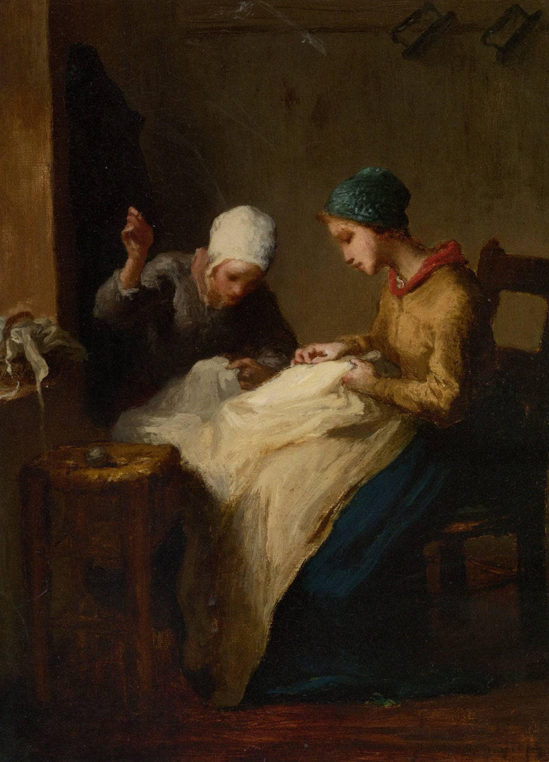 The Young Seamstress by Jean-Francois Millet — Oil Painting Reproduction