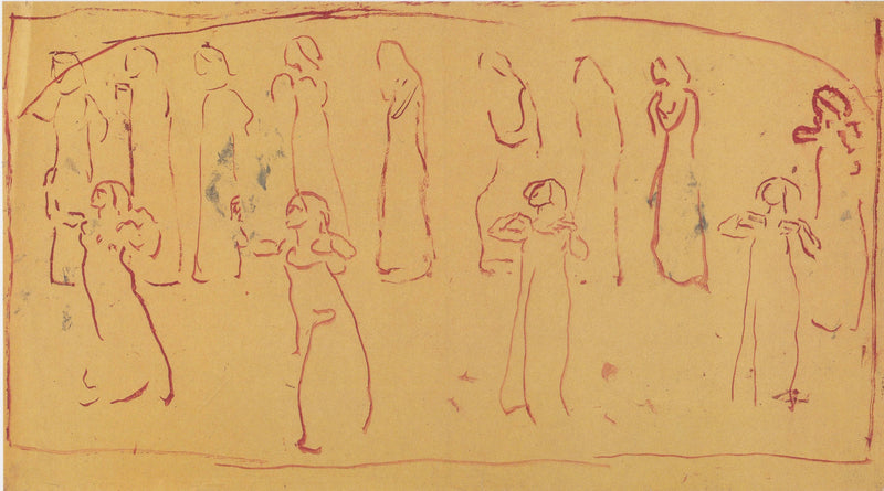Thirteen standing draped figures by Ferdinand Hodler — Oil Painting Reproduction