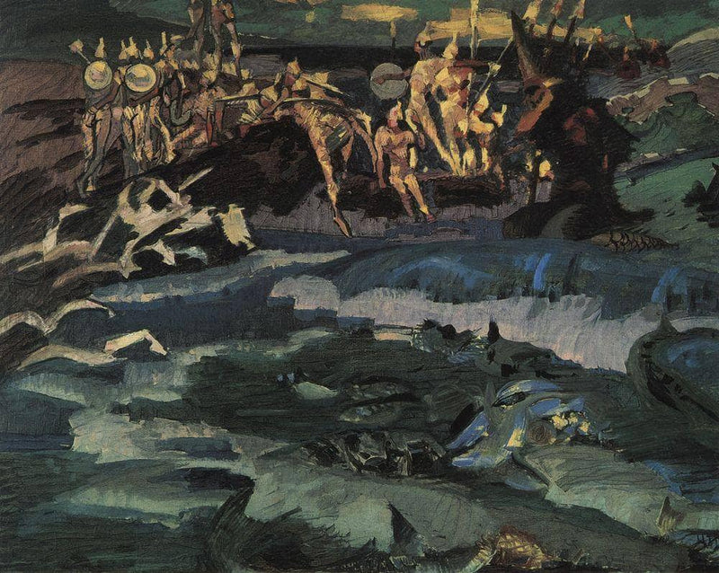 Thirty-three knights by Mikhail Vrubel — Oil Painting Reproduction