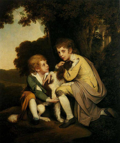 Thomas and Joseph Pickford as Children in kitchen