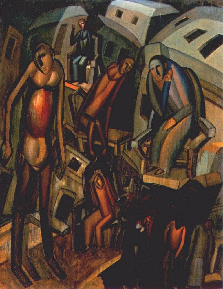 Those Who Have Nothing to Lose by Pavel Filonov — Oil Painting Reproduction