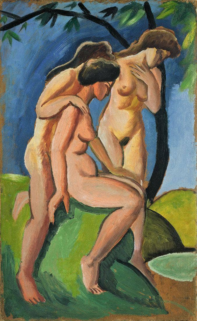 Three Nudes by August Macke — Oil Painting Reproduction