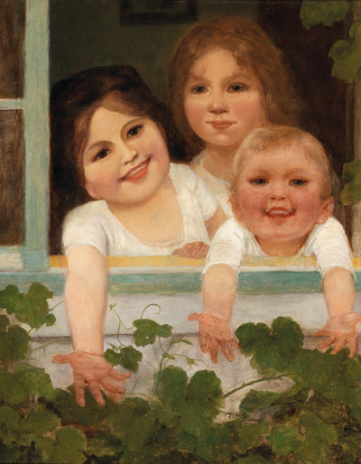 Three Children at the Window in master bedroom