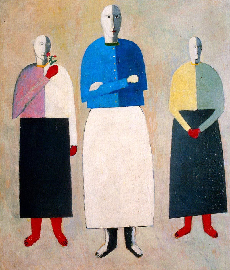 Three Girls by Kazimir Malevich — Oil Painting Reproduction