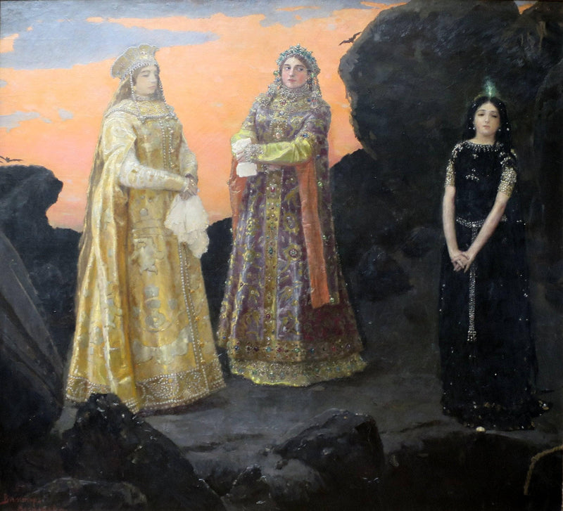 Three Tsarevnas of the Underground Kingdom by Viktor Vasnetsov — Oil Painting Reproduction