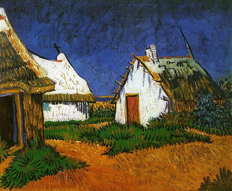 Three White Cottages in Saintes-Maries by Vincent van Gogh — Oil Painting Reproduction
