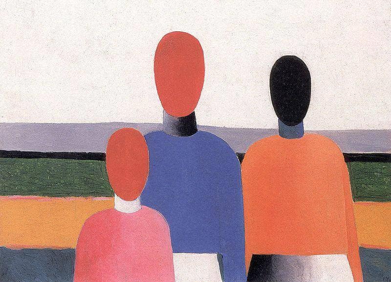 Three Woman Figures by Kazimir Malevich — Oil Painting Reproduction