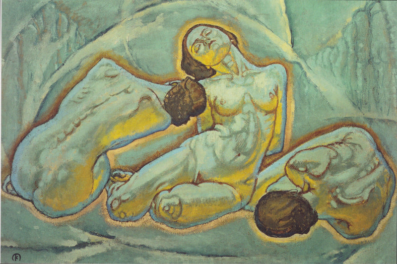 Three women squatting by Koloman Moser — Oil Painting Reproduction