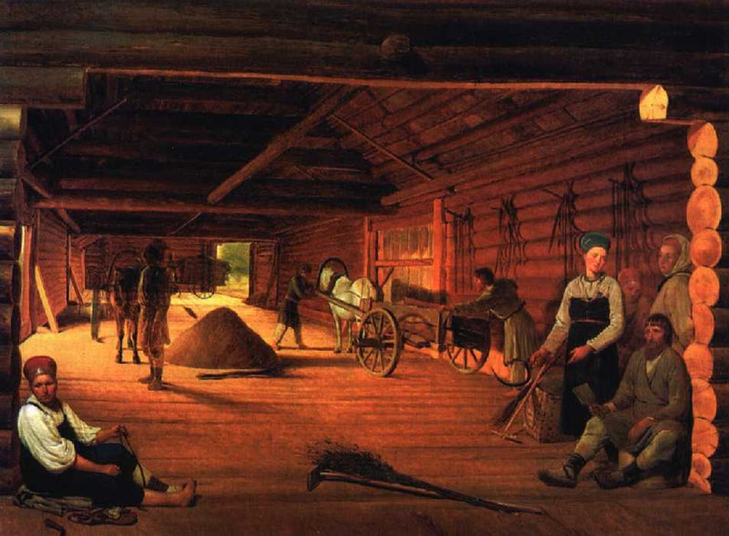 Threshing-Floor by Alexey Venetsianov — Oil Painting Reproduction