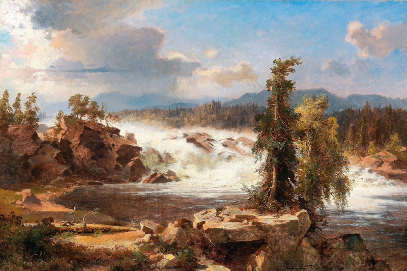 Thundering Waterfall by Franz Richard Unterberger — Oil Painting Reproduction