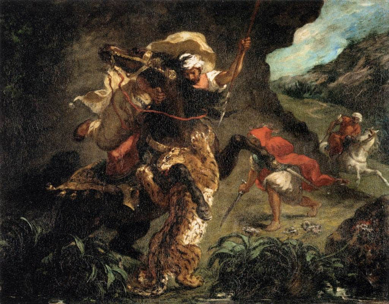 Tiger Hunt by Eugene Delacroix — Oil Painting Reproduction