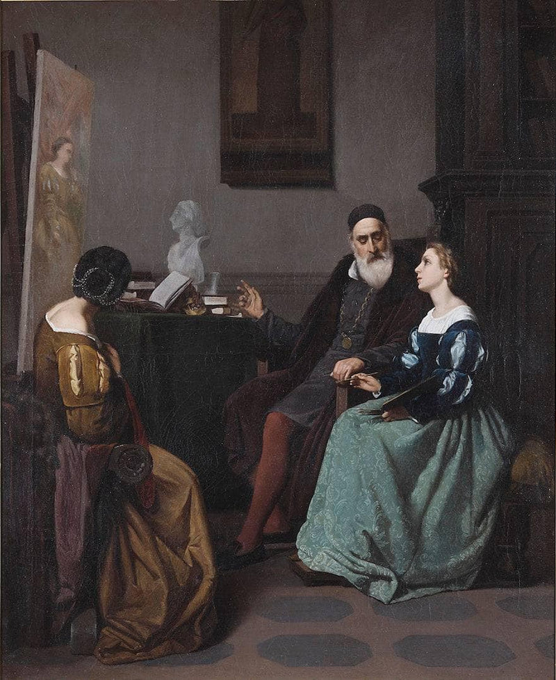 Titian and Irene of Spilimbergo by Silvestro Lega — Oil Painting Reproduction
