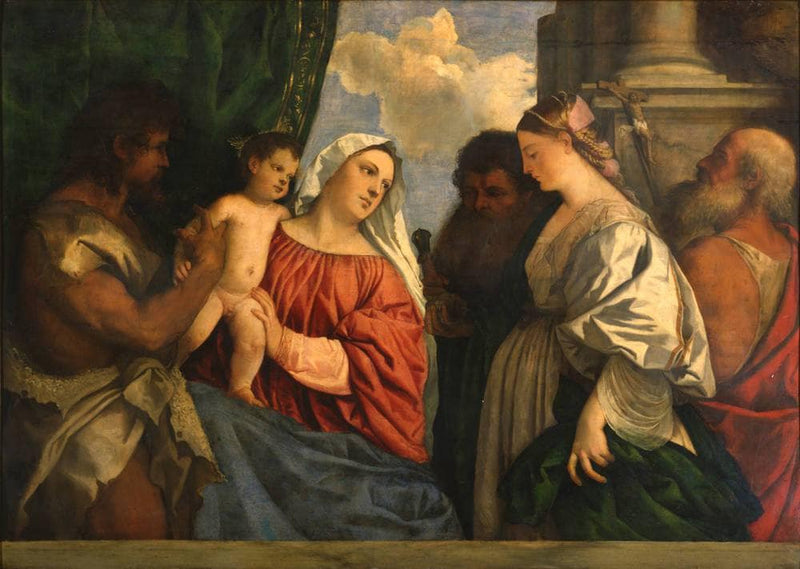 The Virgin and Child with Four Saints by Titian — Oil Painting Reproduction