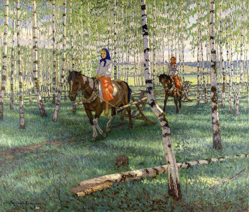 To work by Nikolay Bogdanov-Belsky — Oil Painting Reproduction