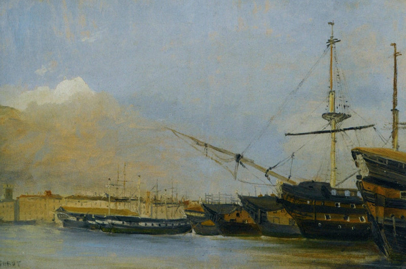 Toulon Battleships Dismantled by Camille Corot — Oil Painting Reproduction