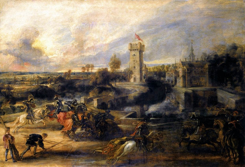 Tournament in front of Castle Steen by Peter Paul Rubens — Oil Painting Reproduction