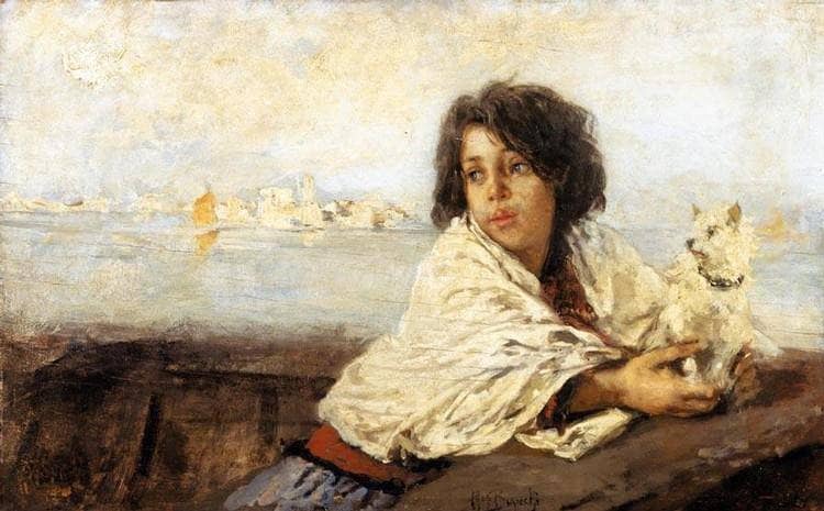 Towards Chioggia by Mosè Bianchi — Oil Painting Reproduction