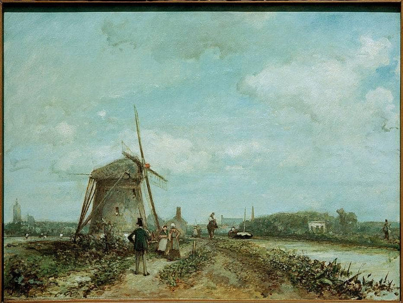 Towpath near The Hague by Johan Jongkind — Oil Painting Reproduction