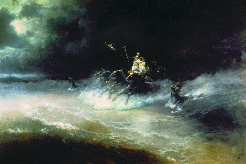 Travel of Poseidon by sea by Ivan Aivazovsky — Oil Painting Reproduction