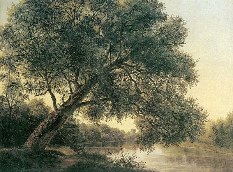 Tree by the brook by Ferdinand Georg Waldmüller — Oil Painting Reproduction